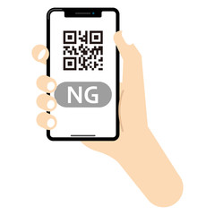 キャッシュレス決済：スマホ キャッシュレス 決済 QRコード QR cashless payment NG