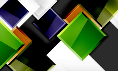 Bright colorful square shape blocks geometrical background