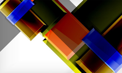 Bright colorful square shape blocks geometrical background