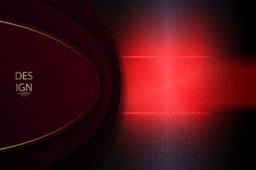 Abstract textural mesh background with oval dark frame with gold rim