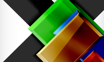 Bright colorful square shape blocks geometrical background