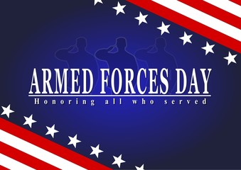 ARMED FORCES DAY , Poster with USA flag