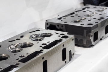 As machined head cylinder from iron casting ;