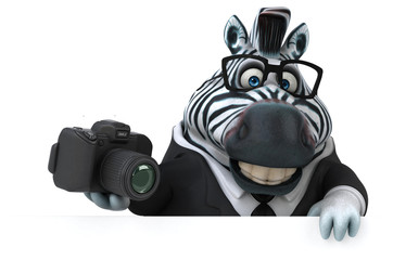 Fun zebra - 3D Illustration