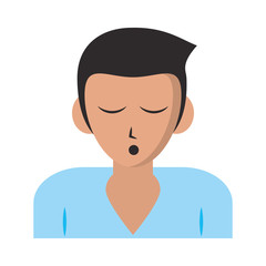 Man sleeping profile cartoon