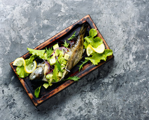 Baked fish with avocado