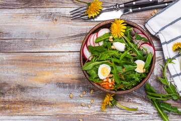 Fresh dandelion salad
