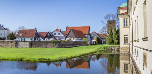 Panorama of the castle and Old Village in Westerholt, Germany