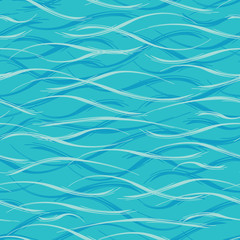 Blue Water Background. Seamless blue ripples pattern. Vector illustration for fabric, wallpaper, scrapbooking projects or bacgrounds.