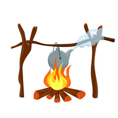 Camp fire vector design illustration isolated on white background