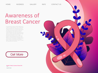 Breast cancer ribbon background template