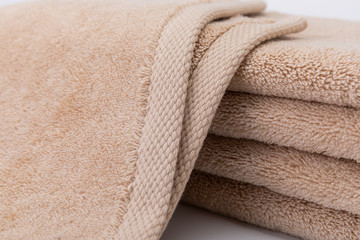 Fototapeta na wymiar Fabric detail of apricot towel