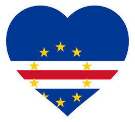 flag in heart vector illustration sign. Flag in the shape of Heart with contrasting contour, symbol of love for his country or valentine day, patriotism.