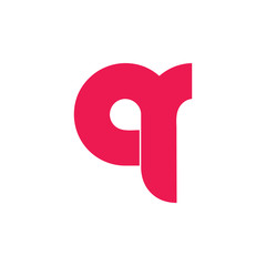 letter q r simple loop logo vector