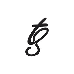letter ts curves flow design logo vector