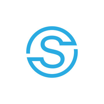 letter s circle geometric line logo vector