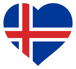 Obraz premium flag in heart vector illustration sign. Flag in the shape of Heart with contrasting contour, symbol of love for his country or valentine day, patriotism.