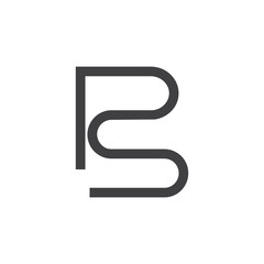 letter rs simple line geometric logo vector