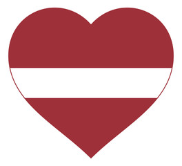 flag in heart vector illustration sign. Flag in the shape of Heart with contrasting contour, symbol of love for his country or valentine day, patriotism.