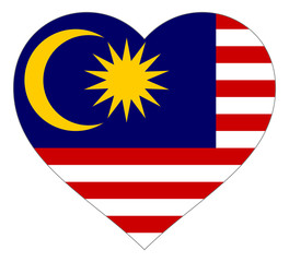 flag in heart vector illustration sign. Flag in the shape of Heart with contrasting contour, symbol of love for his country or valentine day, patriotism.