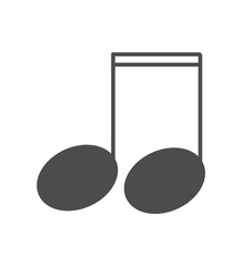 musical note icon. vector black and white illustration