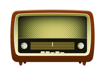 Old vintage radio vector design illustration isolated on white background