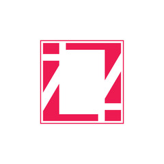 letters il square geometric frame logo vector