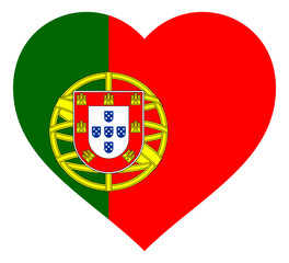 Obraz premium flag in heart vector illustration sign. Flag in the shape of Heart with contrasting contour, symbol of love for his country or valentine day, patriotism.
