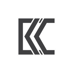 abstract letter kc square geometric logo vector