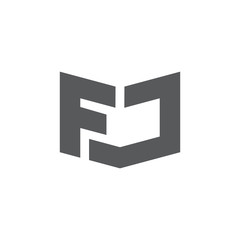 abstract letters fm simple geometric logo vector