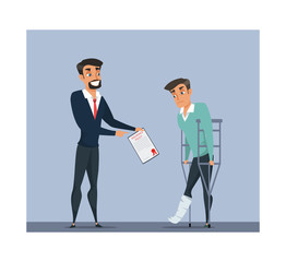 Insurance company agent and client illustration