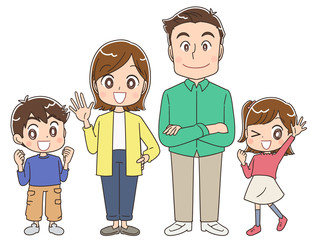 4人家族　ファミリー