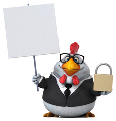 Fun chicken - 3D Illustration