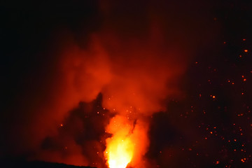 Fototapeta na wymiar volcano at night