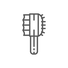 Grooming tools, comb for wool line icon.