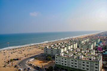 View from the lighthouse over Chennai and Marina Beach, India