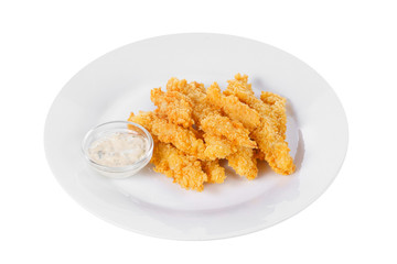 Hot appetizer before alcohol, food, isolated white