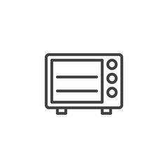 Microwave oven line icon. linear style sign for mobile concept and web design. Electric stove outline vector icon. Symbol, logo illustration. Pixel perfect vector graphics