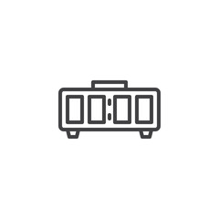 Digital alarm clock line icon. linear style sign for mobile concept and web design. Electronic table clock outline vector icon. Symbol, logo illustration. Pixel perfect vector graphics