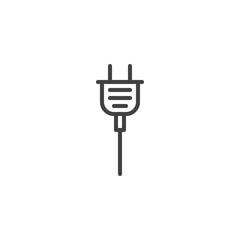 Electric plug line icon. linear style sign for mobile concept and web design. Socket plug outline vector icon. Symbol, logo illustration. Pixel perfect vector graphics