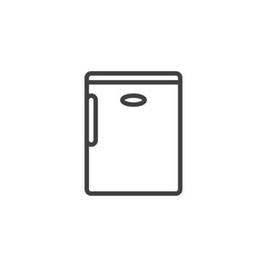 Fototapeta na wymiar Bar fridge line icon. Hotel refrigerator linear style sign for mobile concept and web design. Freezer outline vector icon. Symbol, logo illustration. Pixel perfect vector graphics