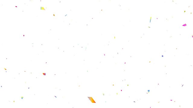 colorful confetti burst over solid white background - isolated 3d animation.