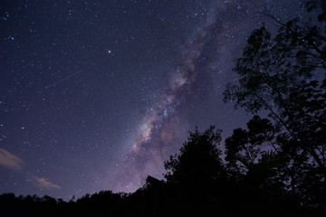 Amazing beautiful Dark sky with Milky Way Galaxy of Sabah, Malaysia