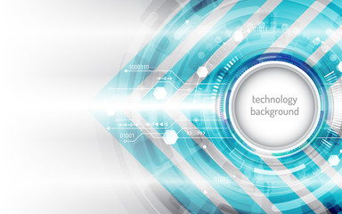 Hi-tech digital technology concept. High computer technology on grey background.  Abstract futuristic circuit board.