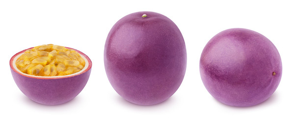 Set of juicy passion fruits isolated on a white.