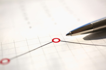 Fototapeta premium Financial statistics documents ball pen infographics