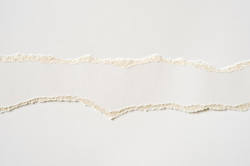 Pieces of torn white cardboard.