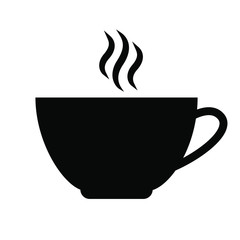 Hot coffee cup vector icon
