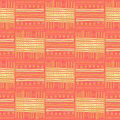 Abstract Ikat and boho style handcraft fabric pattern. Traditional Ethnic design for clothing and textile background, carpet or wallpaper