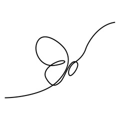 Continuous line Butterfly. Vector illustration.